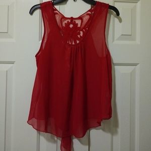 Sheer Red Blouse